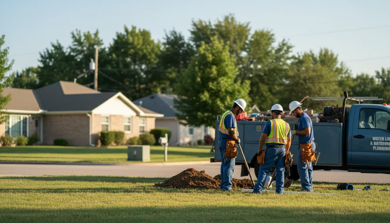 Residential water line and bathroom plumbing service in Hungerford, TX